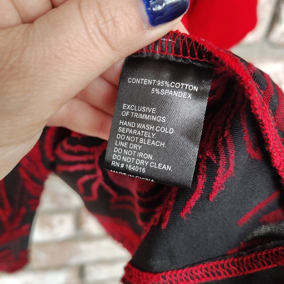 Calessa Women's Artsy Asymmetric Red Tunic Top Sz 1X Party Event Art Teacher - Picture 5 of 8